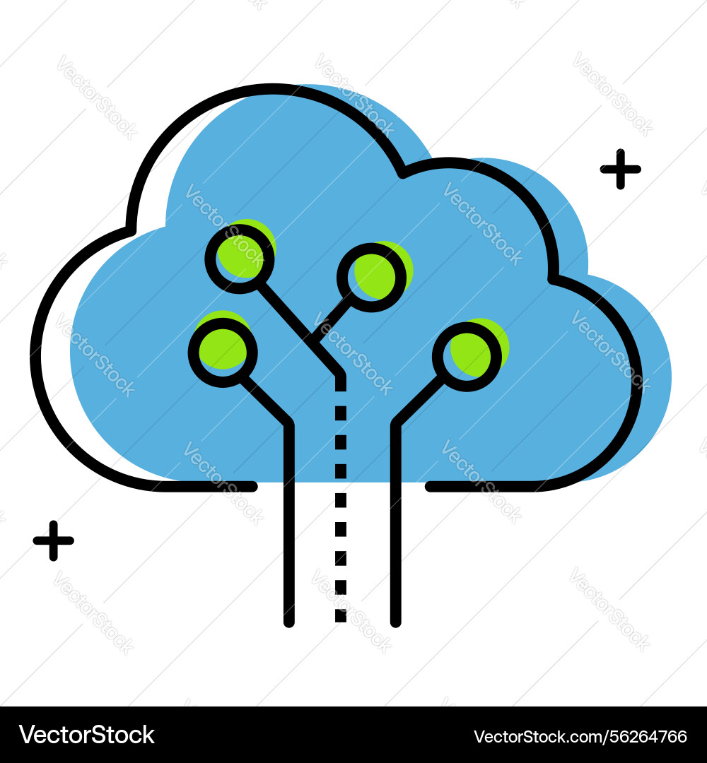 Cloud networking digital transformation system Vector Image