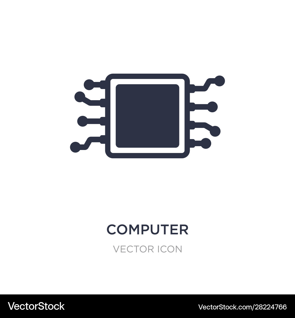 Computer microprocessor icon on white background vector image