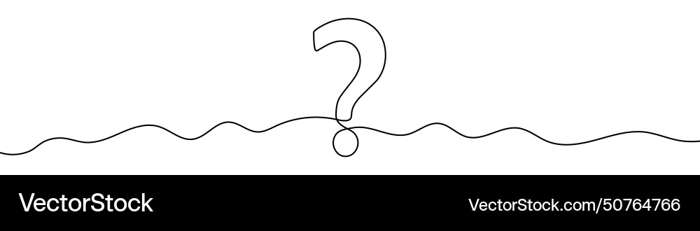 Continuous editable drawing of question mark Continuous editable drawing of question mark vector image