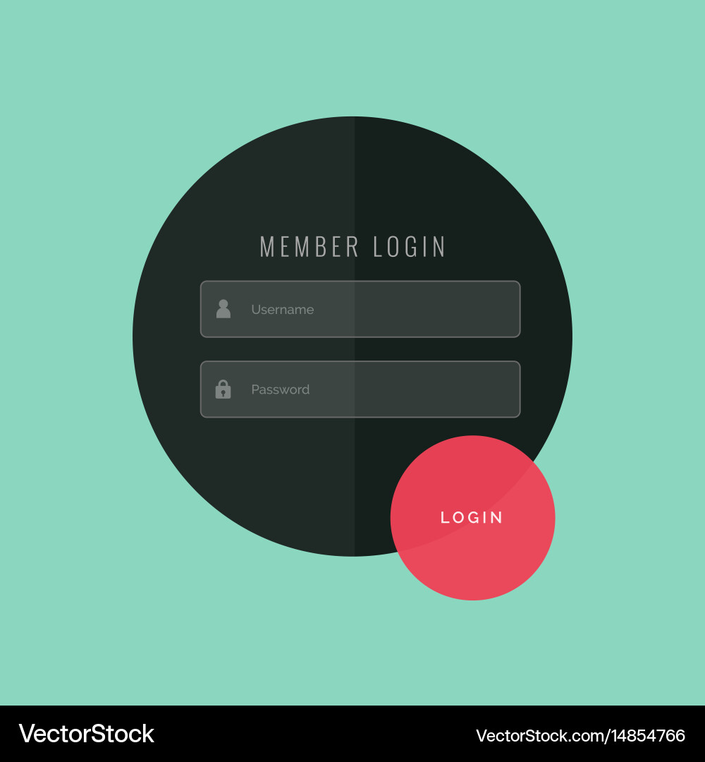 Creative login form ui template design Vector Image