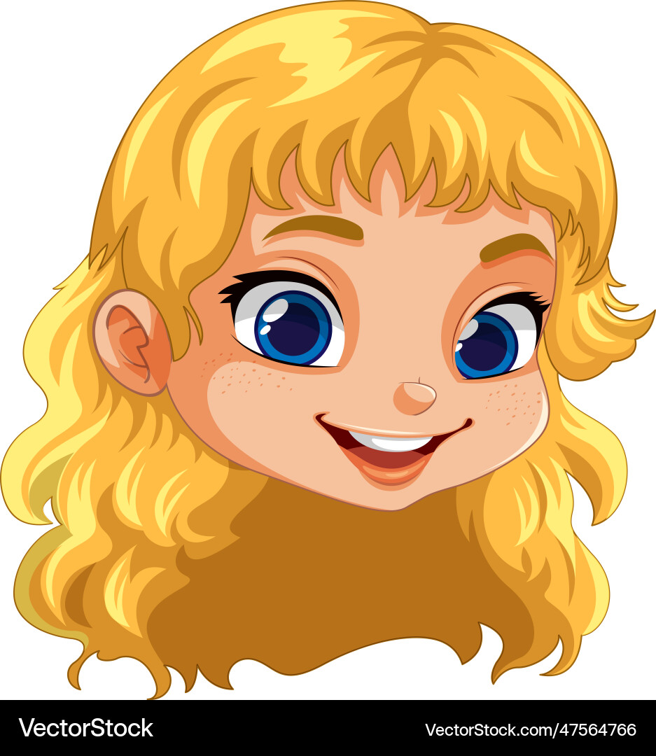 Cute girl face with blonde hair Cute girl face with blonde hair vector image