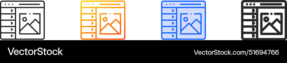 Dashboard iconthin linear gradient blue stroke Dashboard iconthin linear gradient blue stroke Vector Image