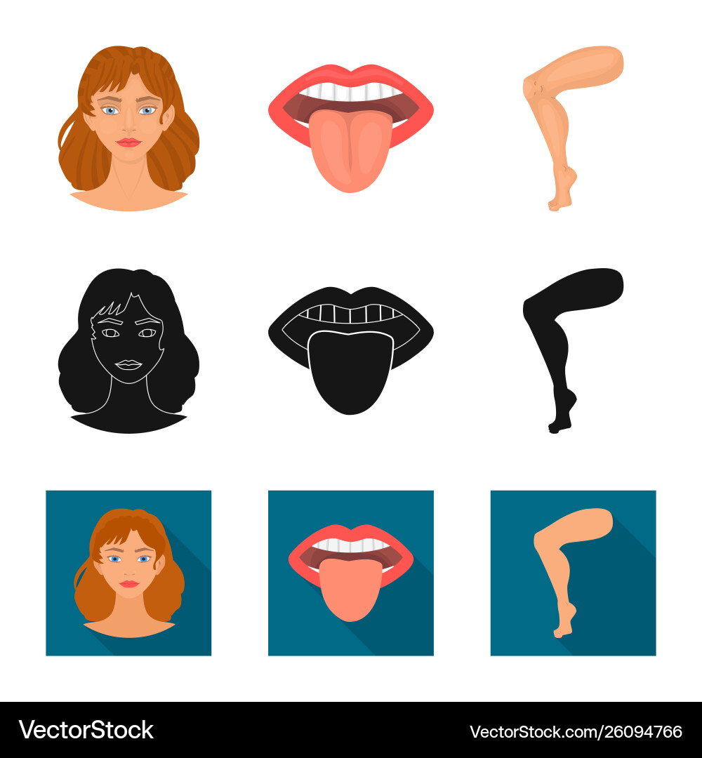 Design body and part icon collection Design body and part icon collection vector image