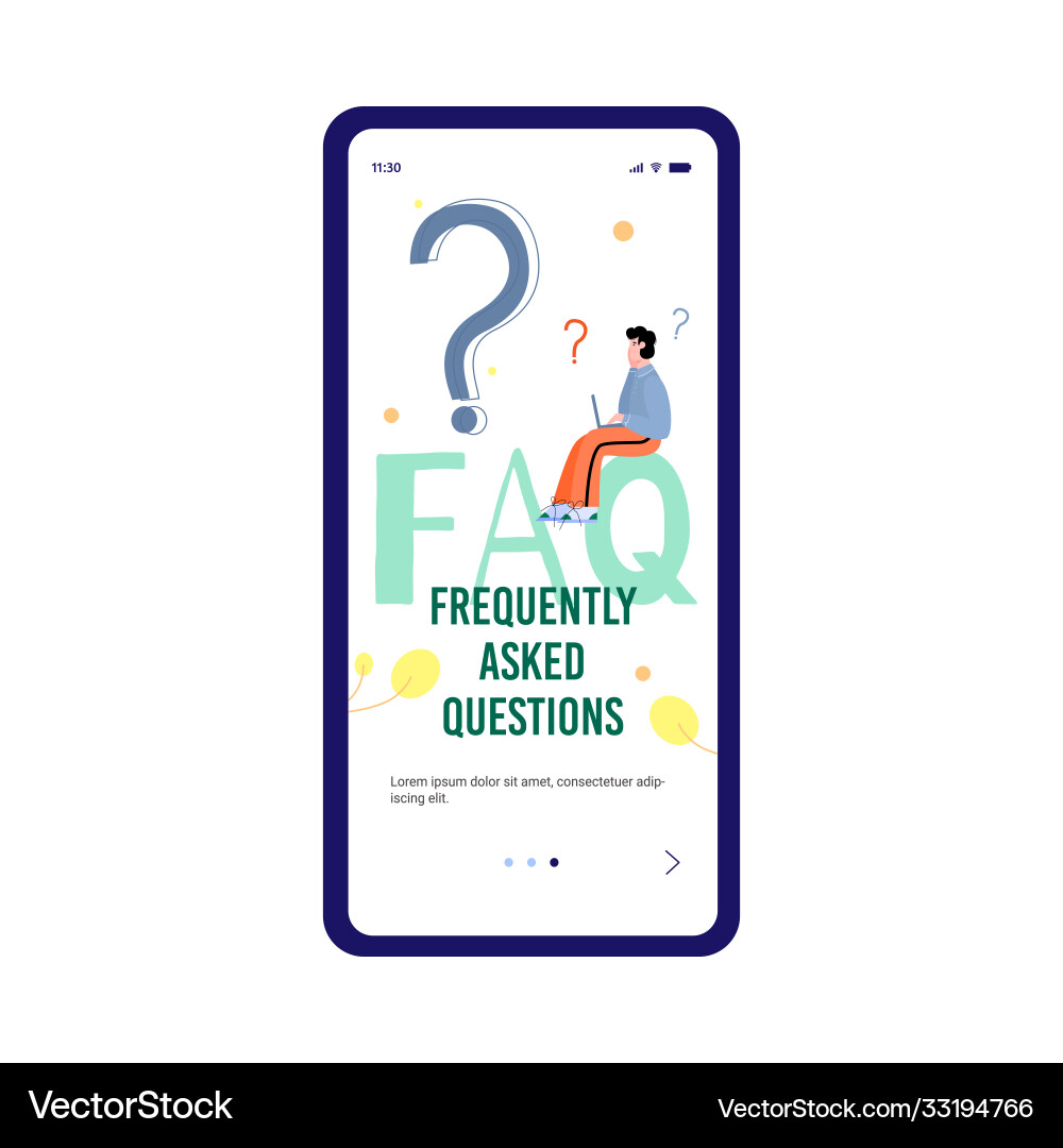 Faq support website mobile application banner Faq support website mobile application banner Vector Image