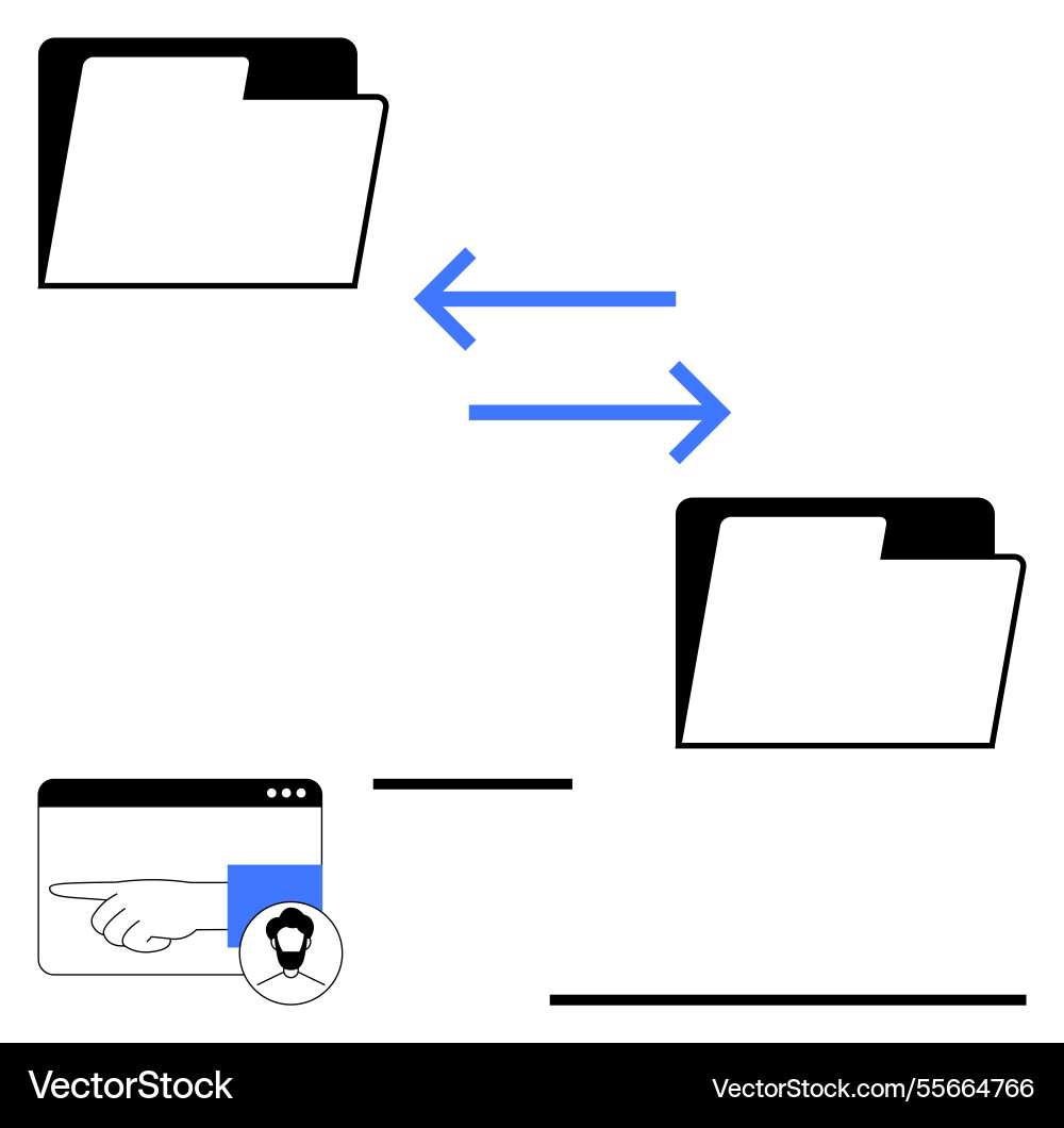 File and data sharing workflow with arrows File and data sharing workflow with arrows vector image