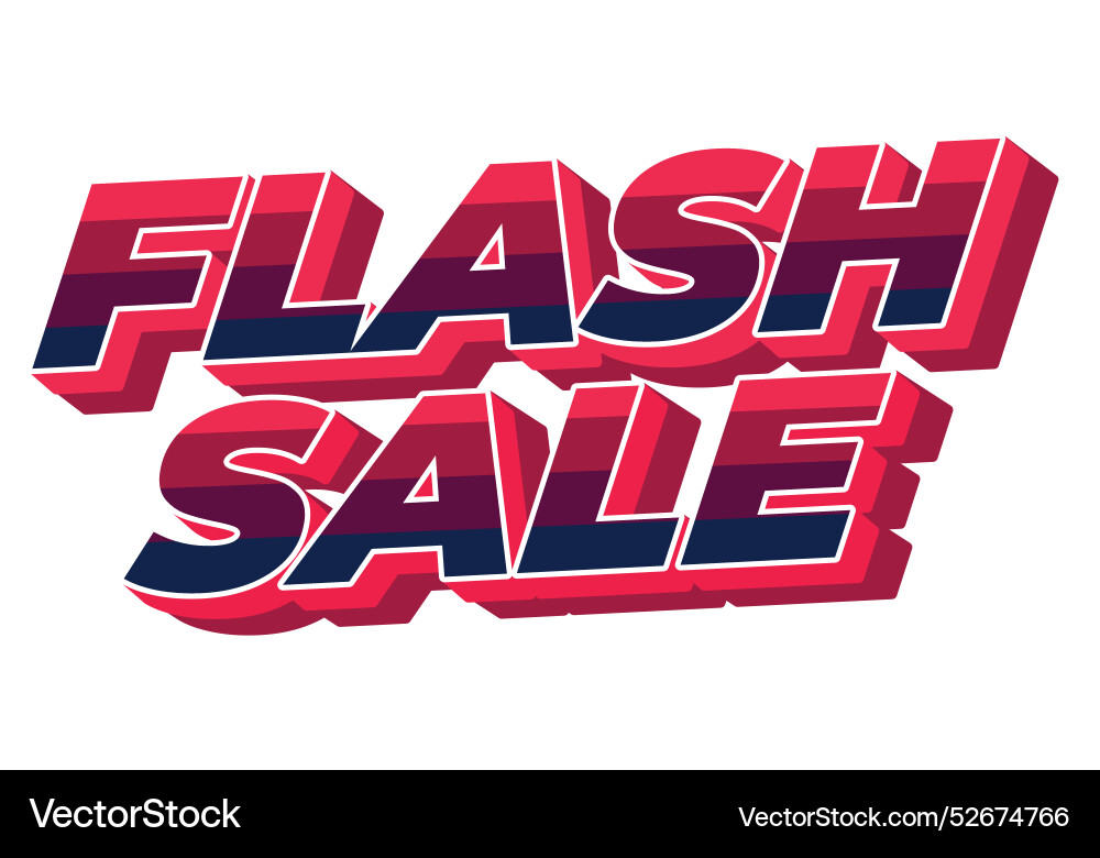 Flash sale text effect in 3d style for digital Vector Image