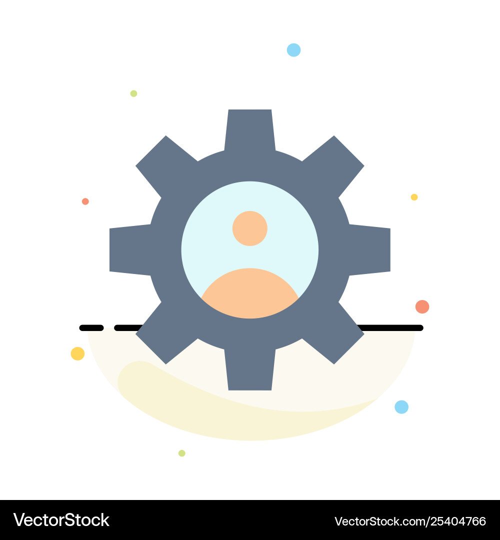 Gear controls profile use abstract flat color Gear controls profile use abstract flat color vector image