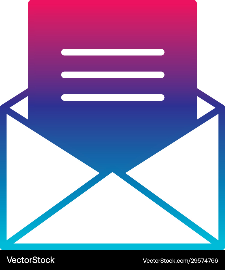 Isolated envelope gradient line style icon vector image