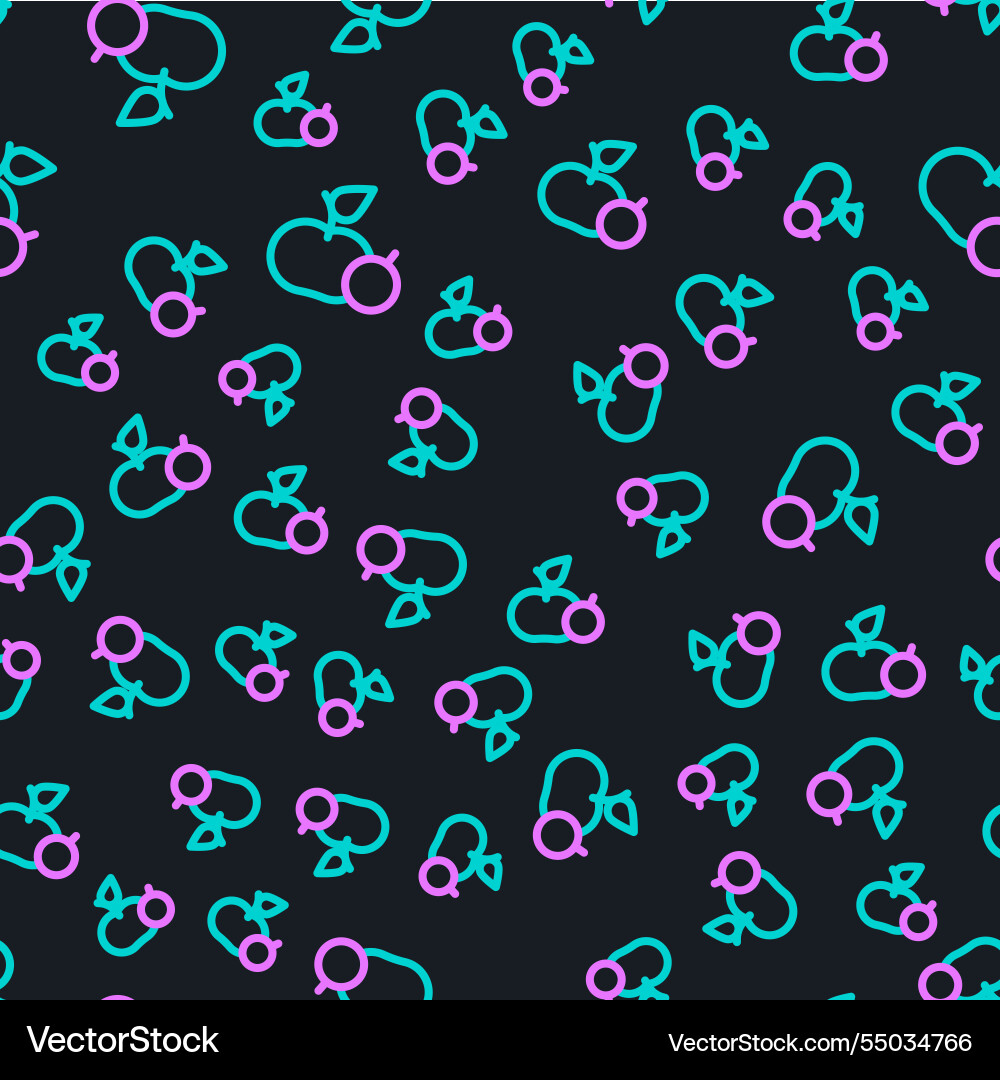 Line apple icon isolated seamless pattern Vector Image