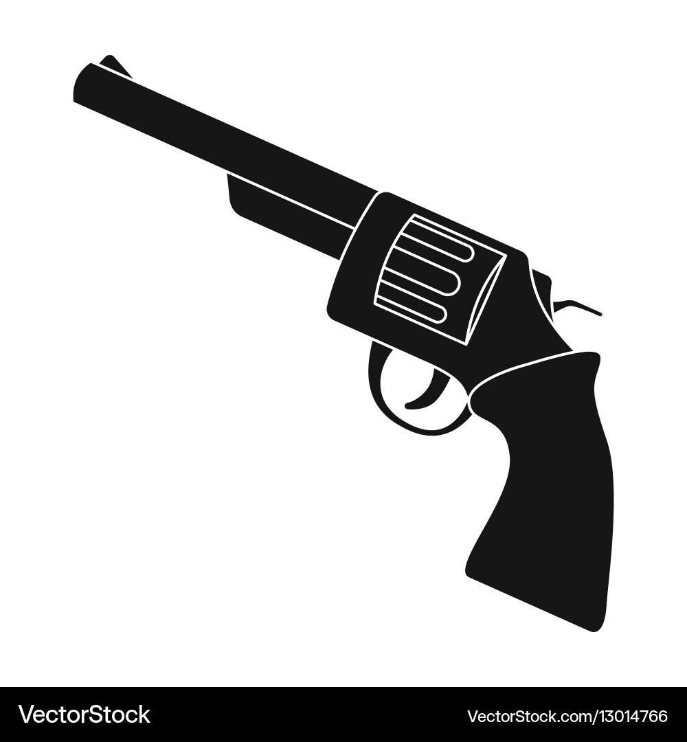 Monochrome Revolver Icon Vector Image