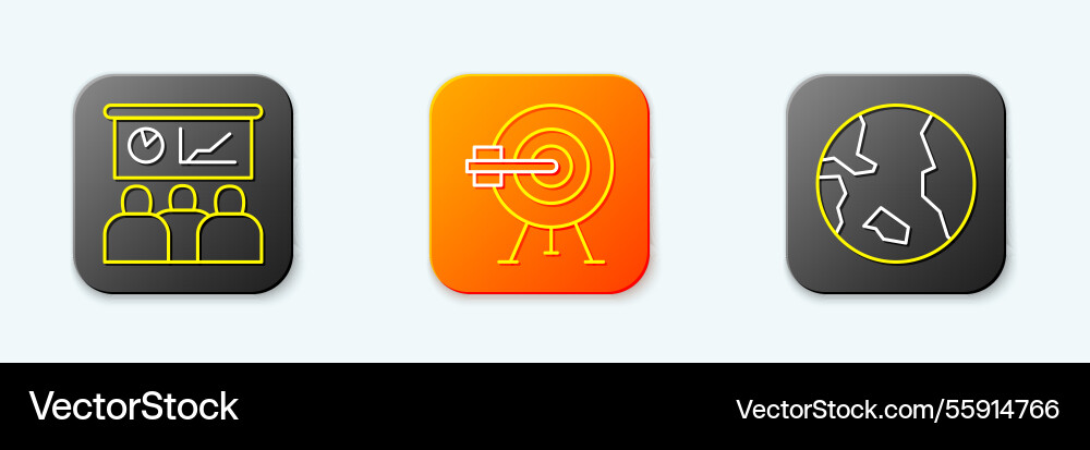 Set line training presentation target with arrow Set line training presentation target with arrow vector image