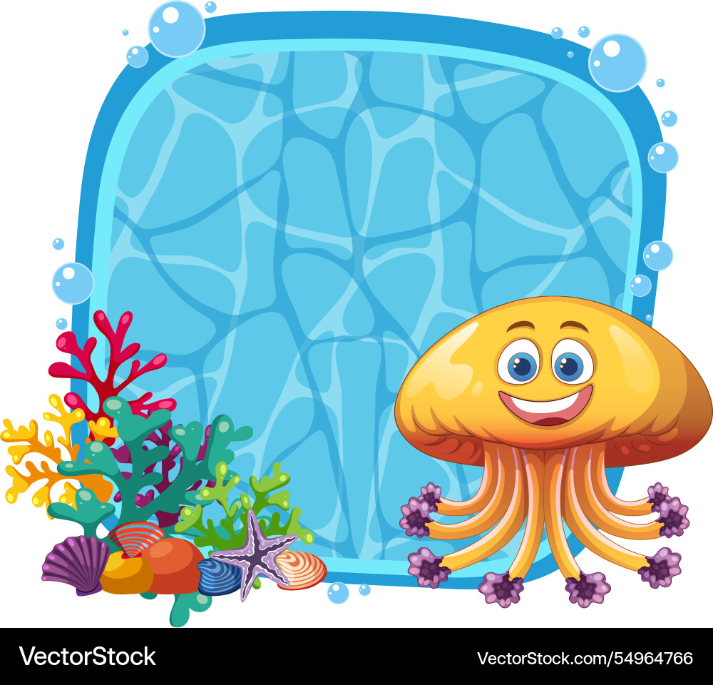 Smiling jellyfish surrounded by colorful Smiling jellyfish surrounded by colorful Vector Image