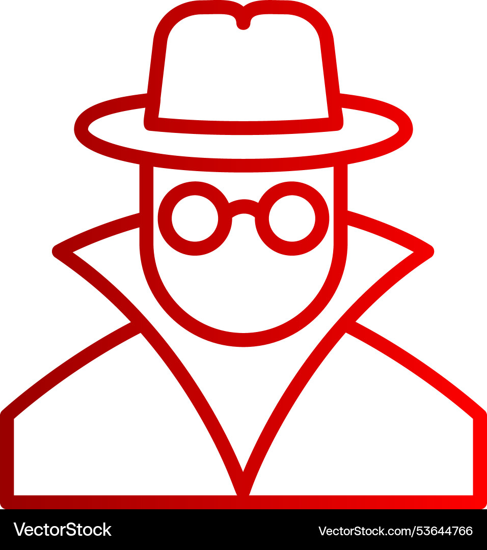 Spy line gradient icon Vector Image