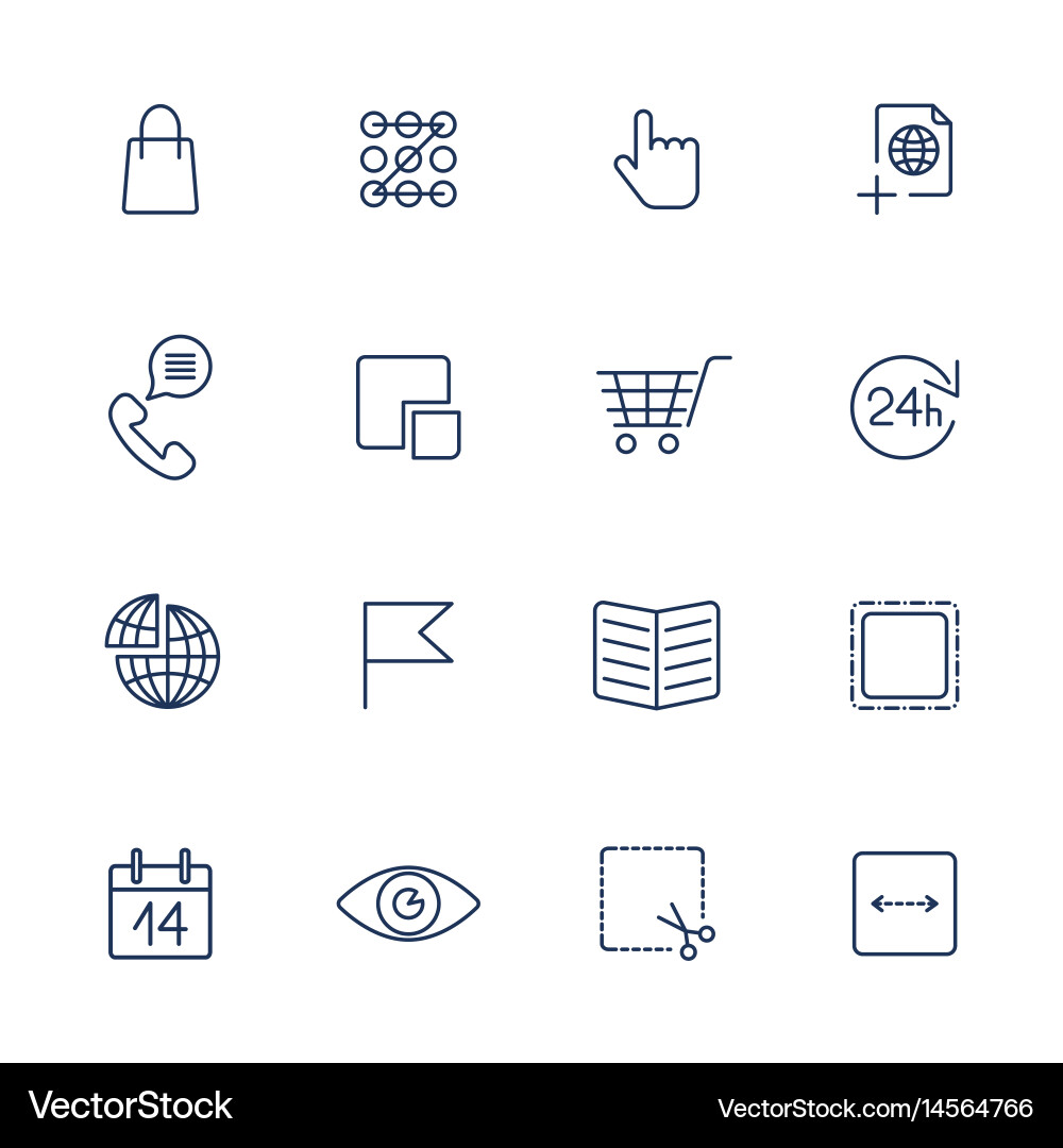Thin line icon set icons for web apps programs Vector Image