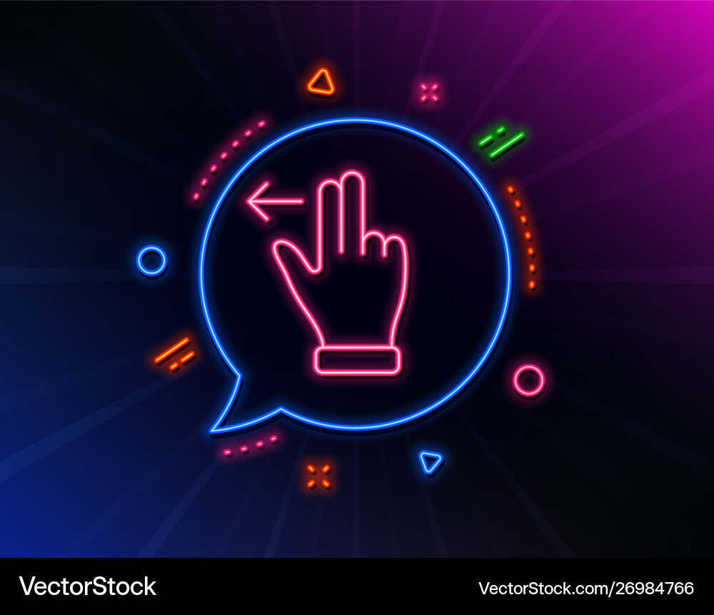 Touchscreen gesture line icon slide left arrow Touchscreen gesture line icon slide left arrow vector image