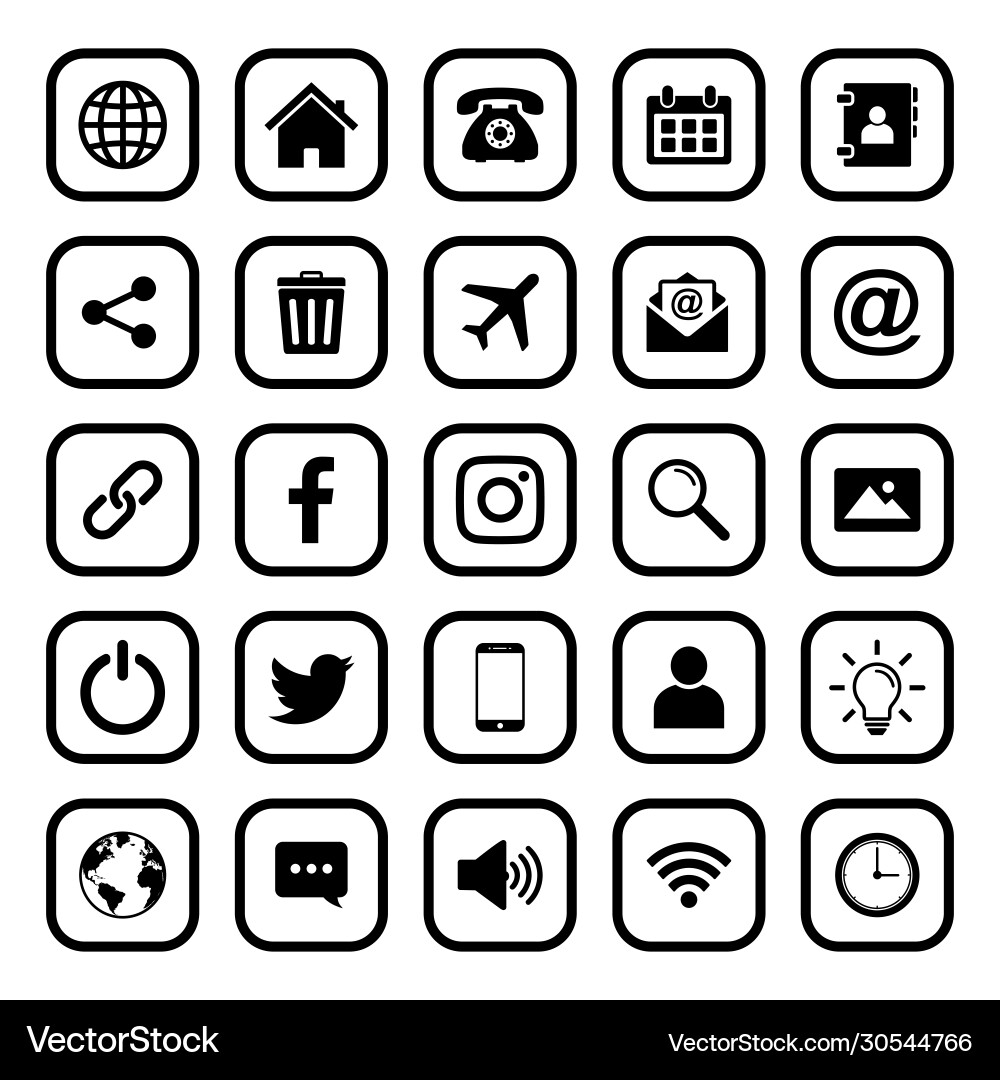 Website icon set web symbol vector image