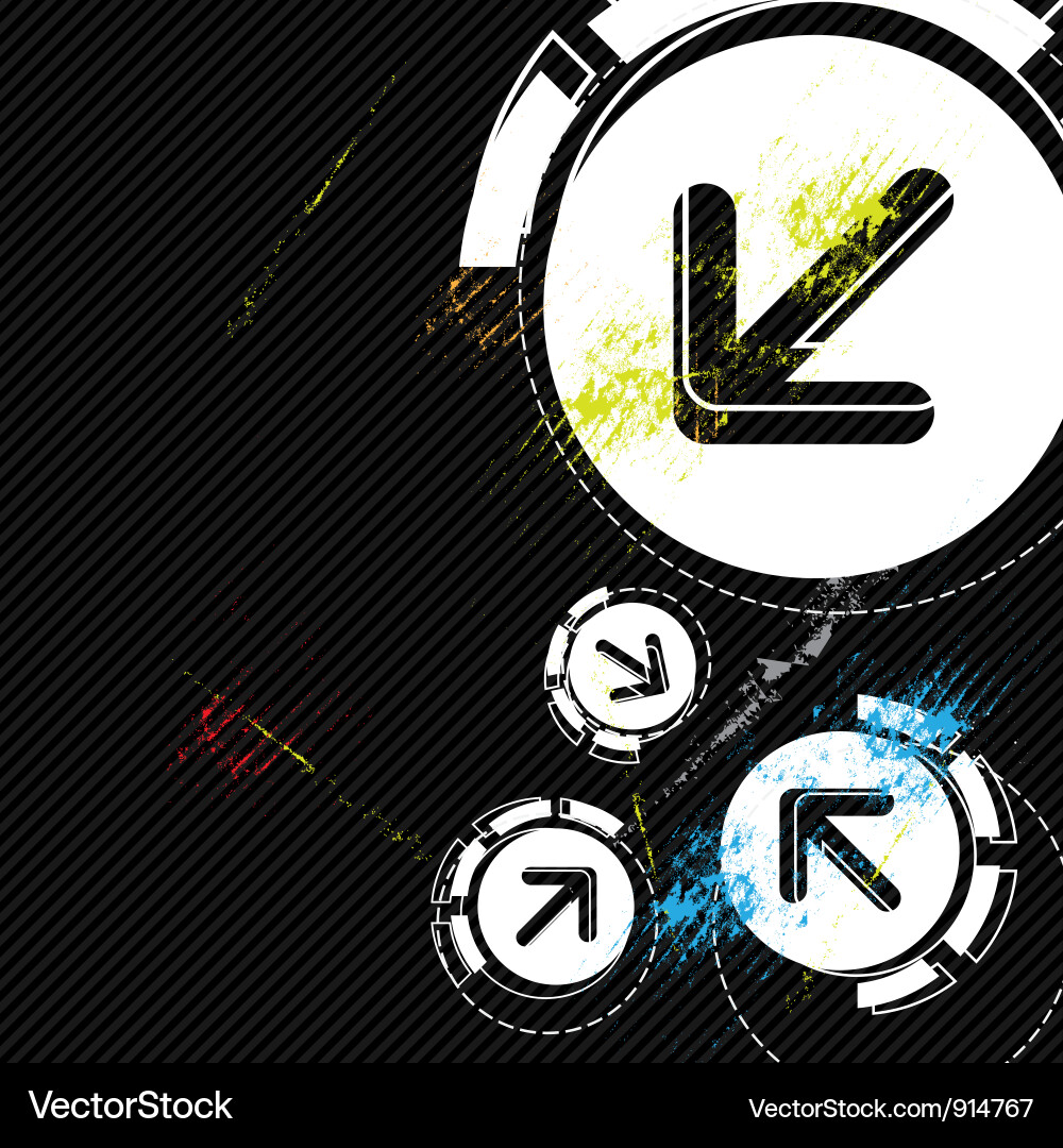 Arrow design with grunge background Vector Image