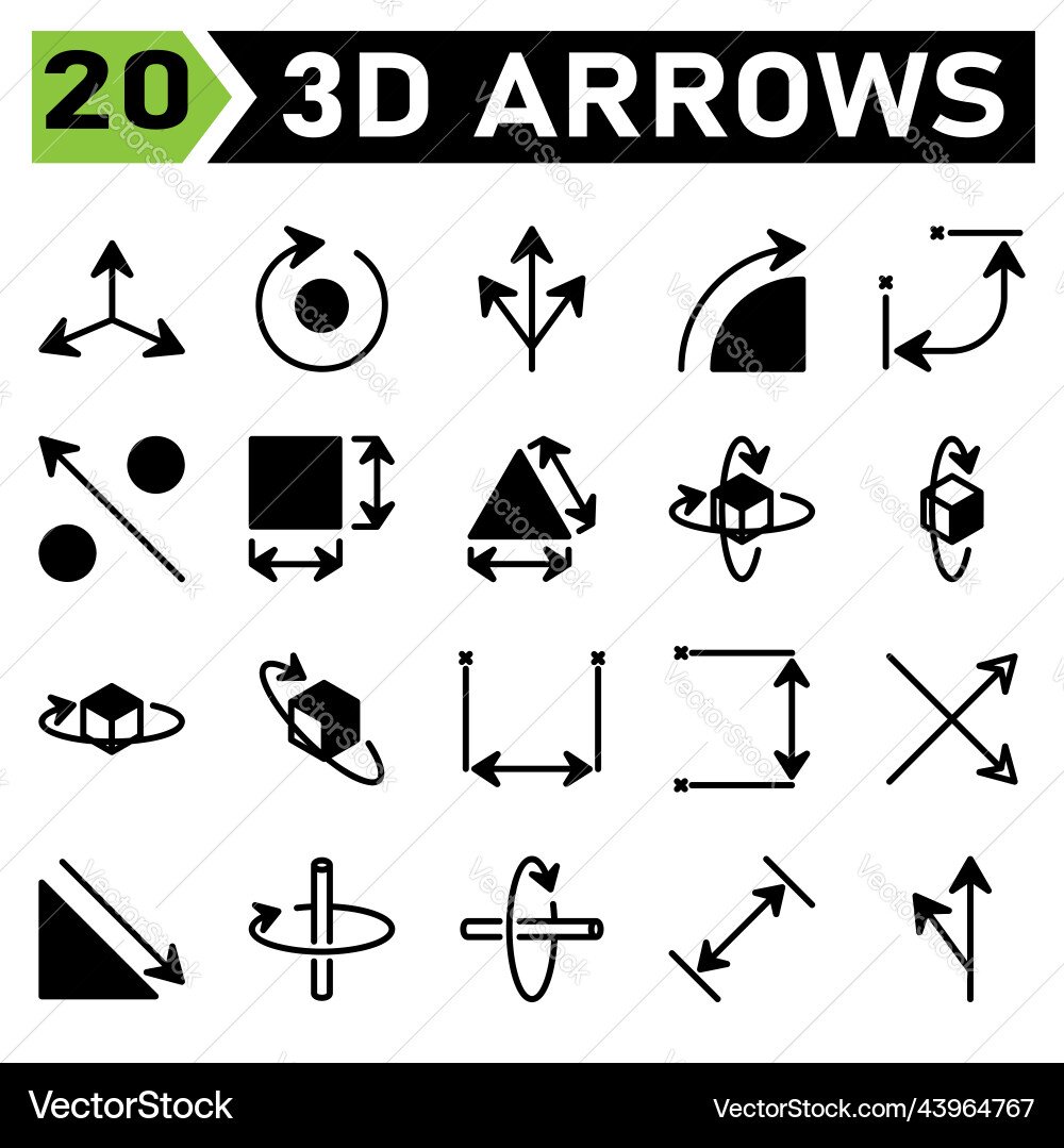 Arrows icon set include orientation Arrows icon set include orientation Vector Image
