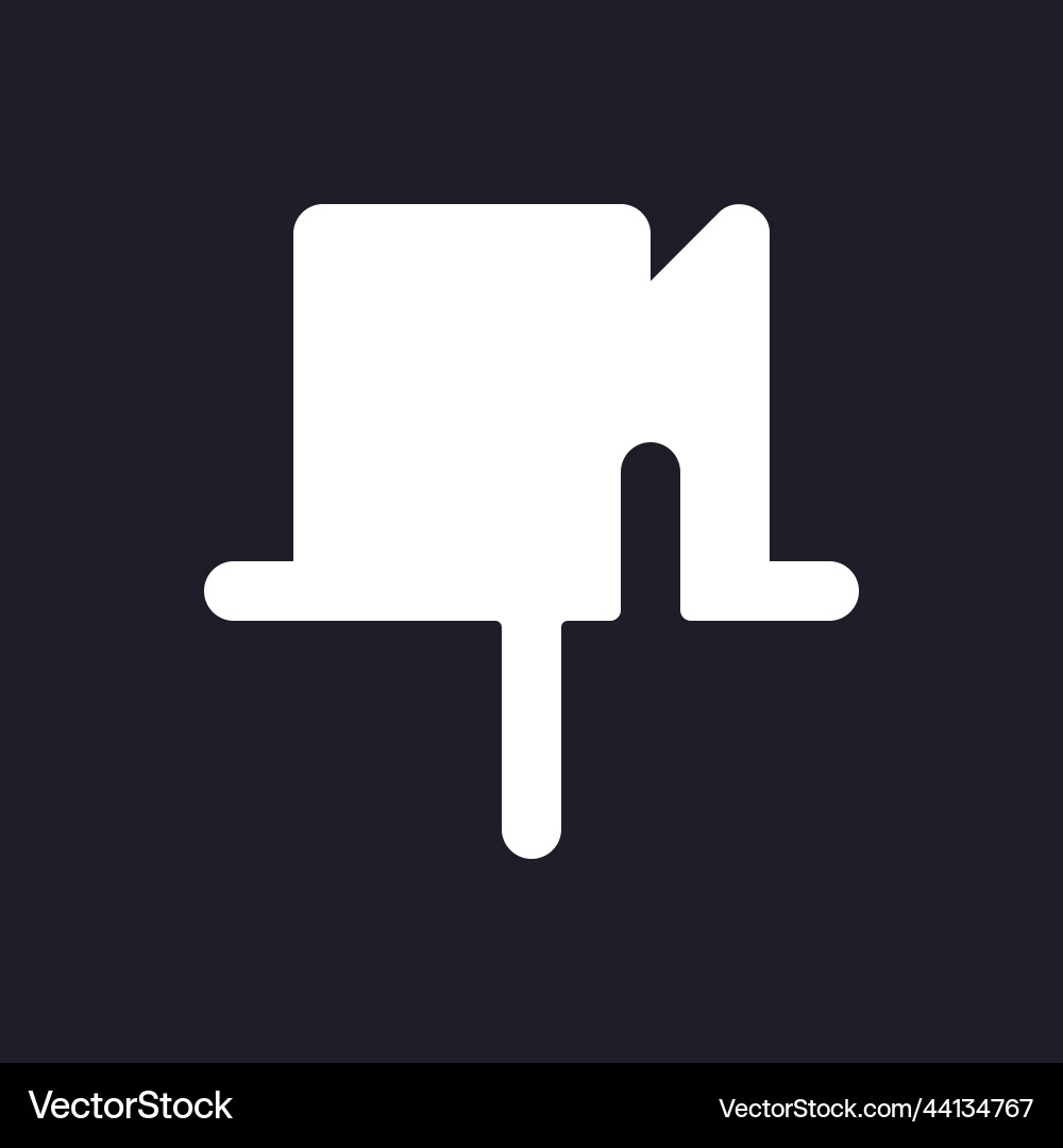 Attached message dark mode glyph ui icon Attached message dark mode glyph ui icon vector image