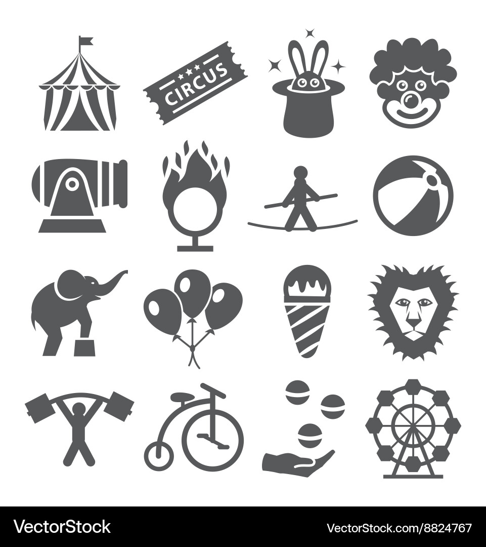 Circus icons Royalty Free Vector Image - VectorStock