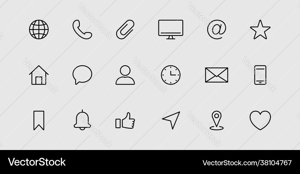 Contact line icon simple user interface Contact line icon simple user interface vector image