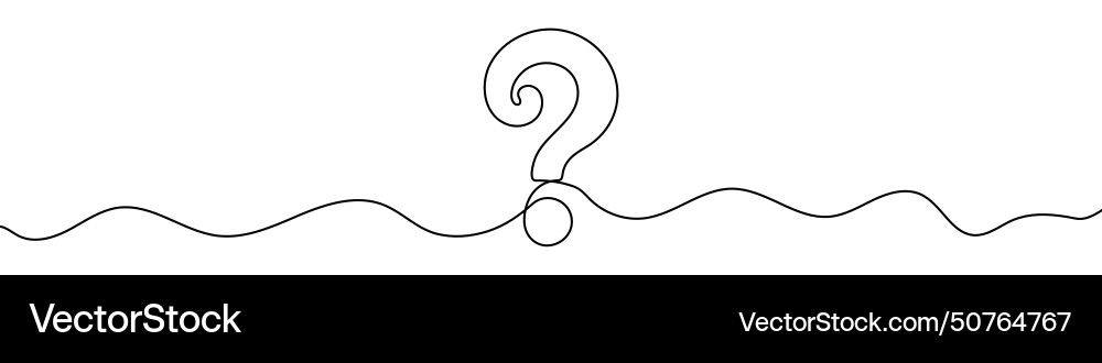 Continuous editable drawing of question mark Continuous editable drawing of question mark vector image