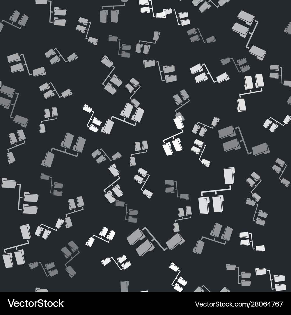 Grey folder tree icon isolated seamless pattern Vector Image