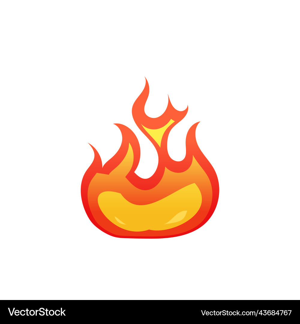 Hot fire flame flaming element isolated on white Hot fire flame flaming element isolated on white Vector Image