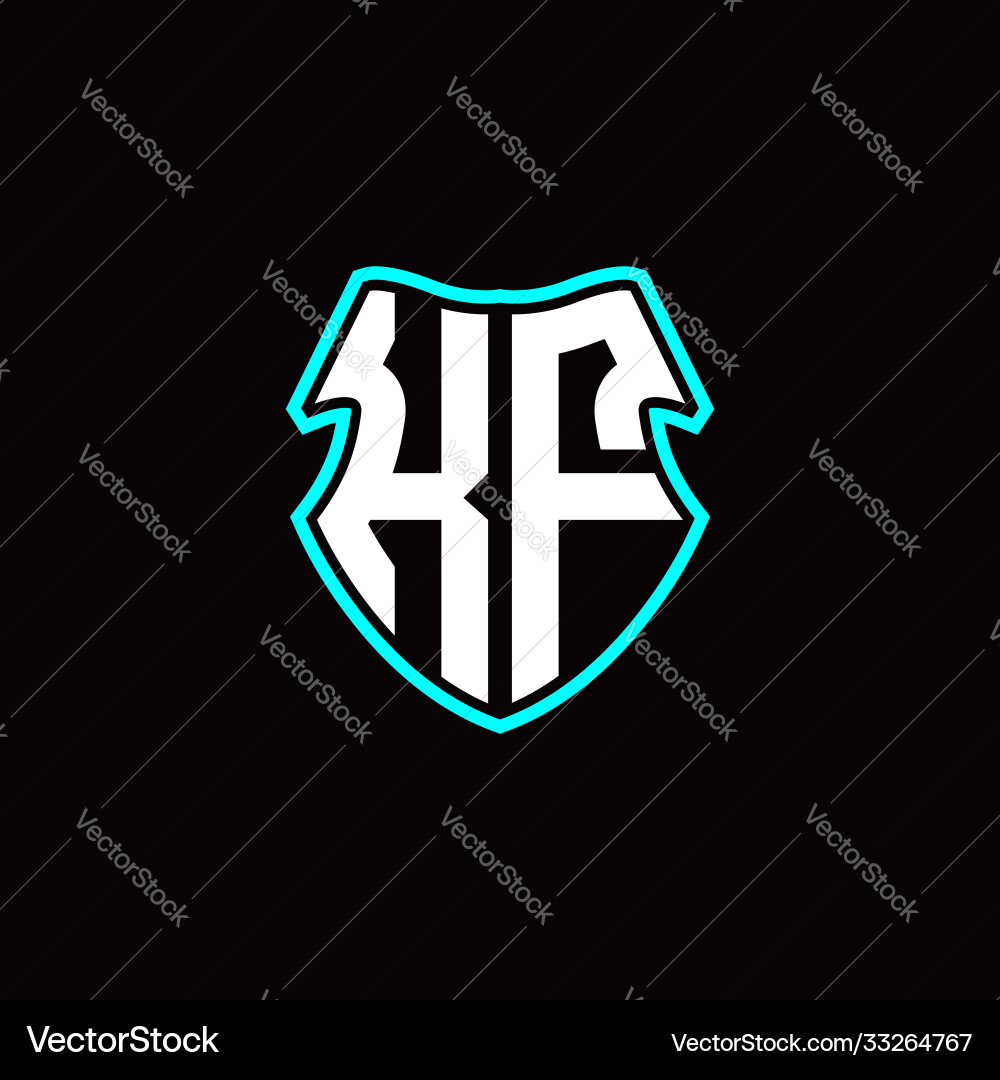 K f initial logo design with a shield shape K f initial logo design with a shield shape Vector Image