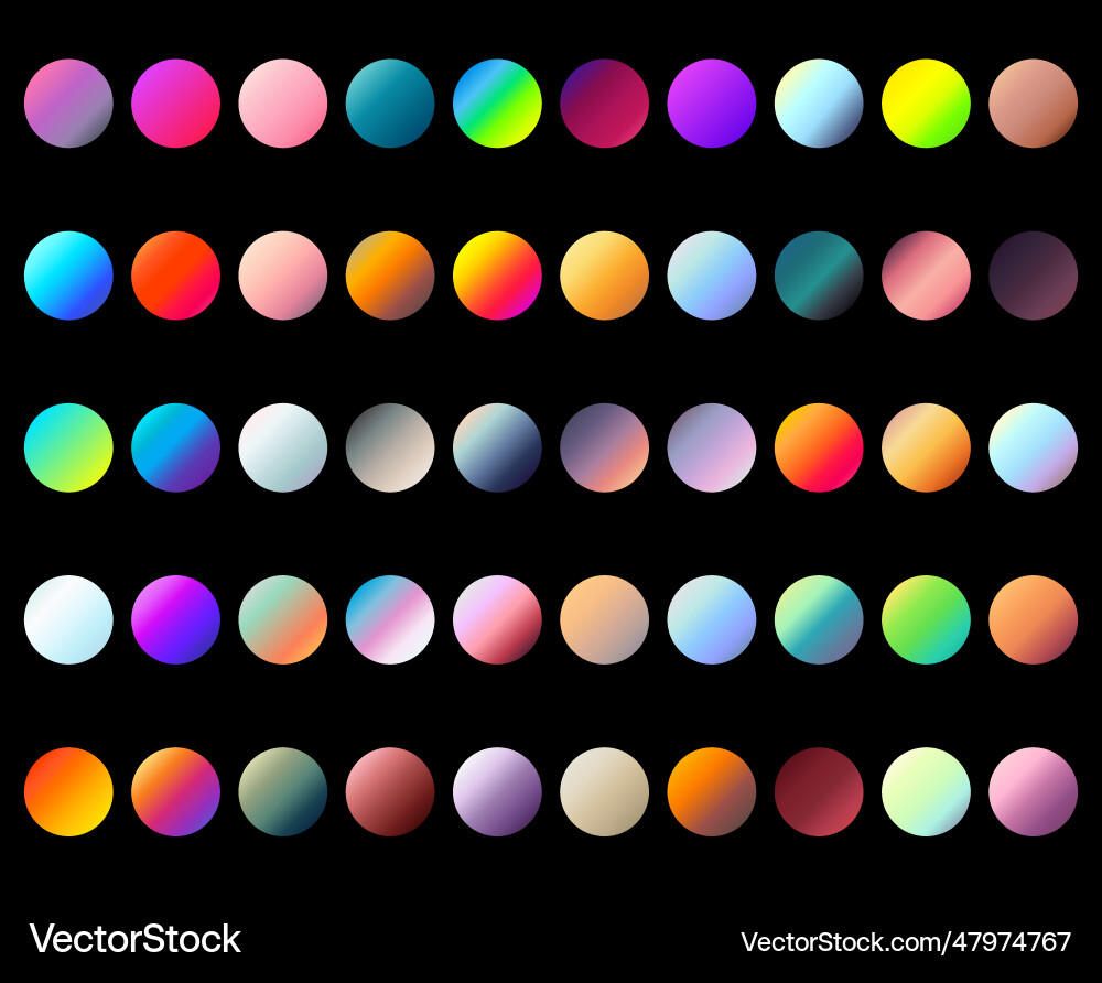 Round gradient set with modern abstract Round gradient set with modern abstract vector image