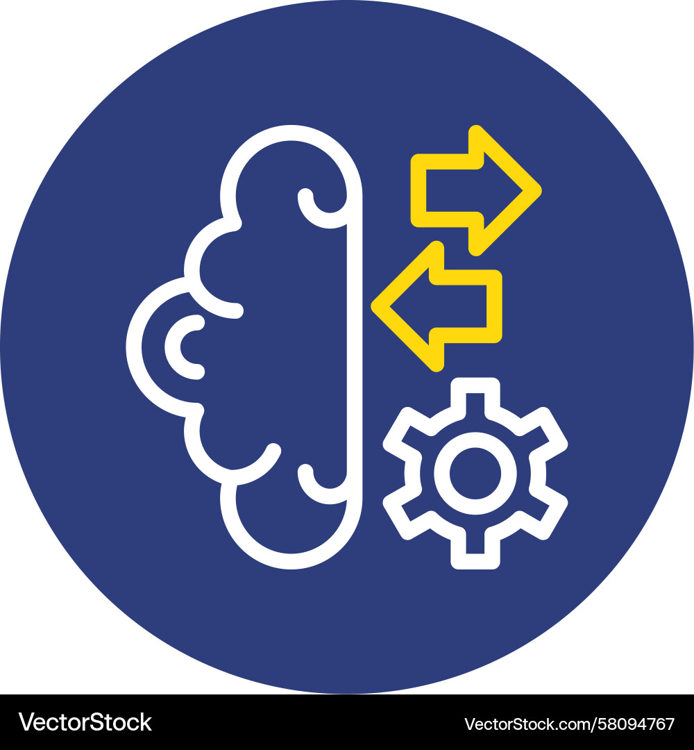 Self-Optimizing Systems Circle Icon Vector Image