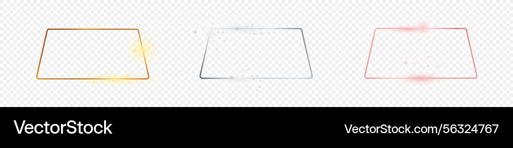 Set of three rounded trapezoid frames Set of three rounded trapezoid frames vector image