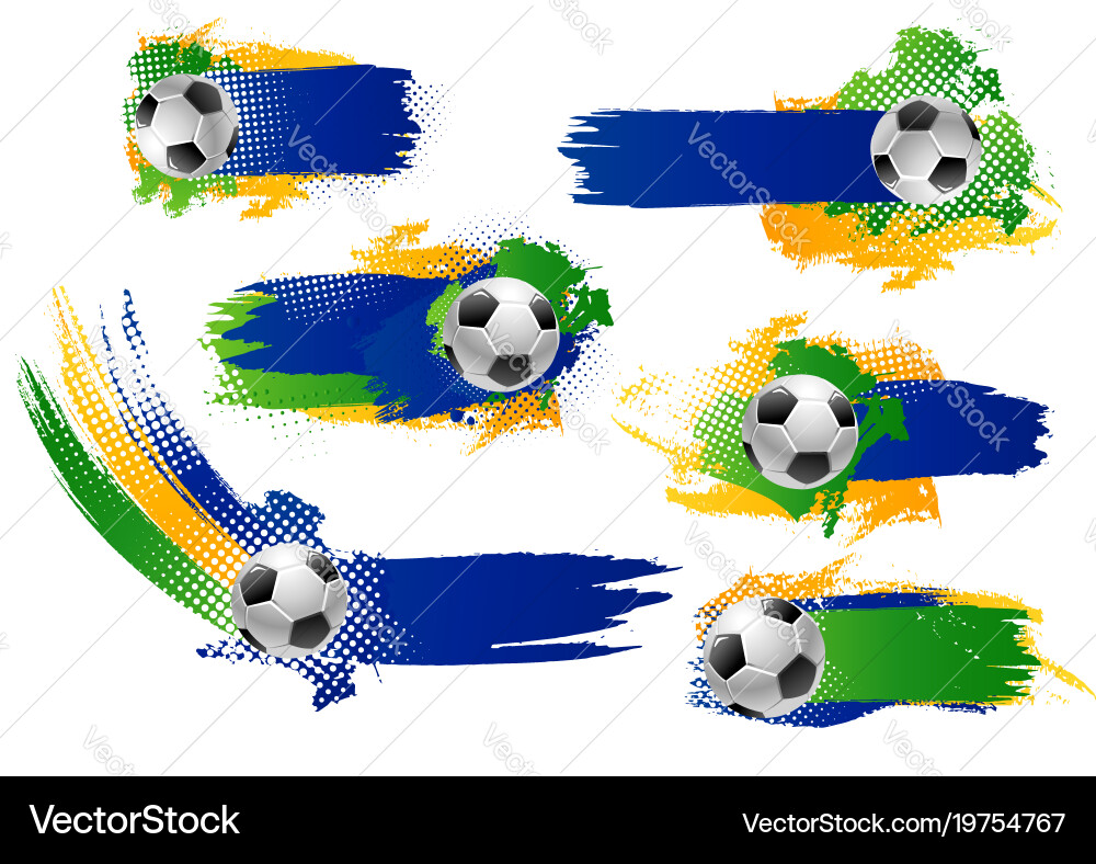Soccer Ball Banners & Icons Vector Image