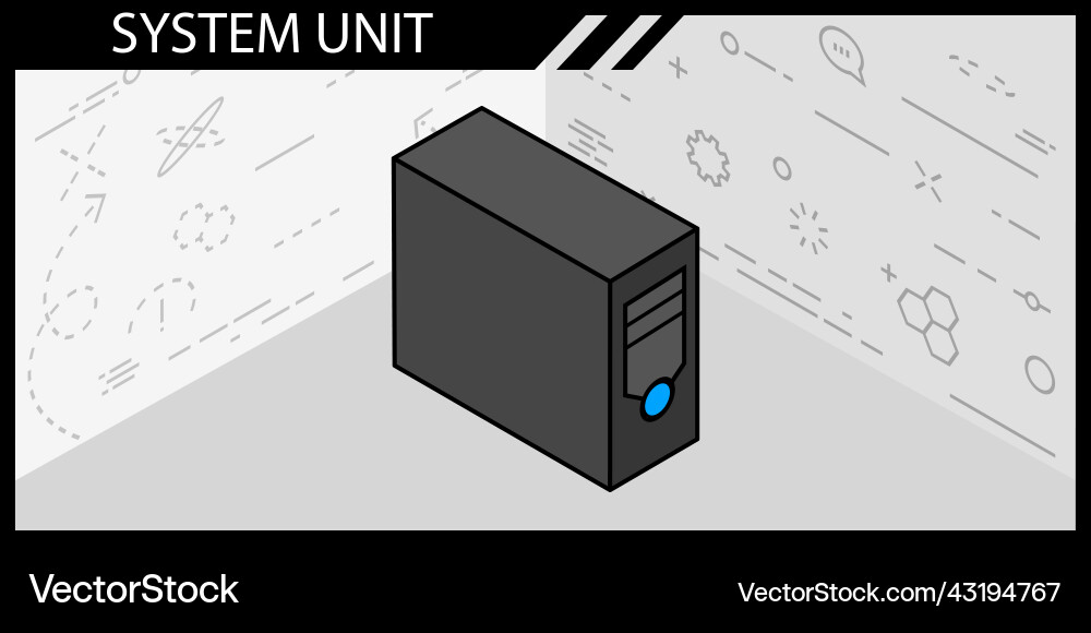 System unit isometric design icon web 3d System unit isometric design icon web 3d vector image