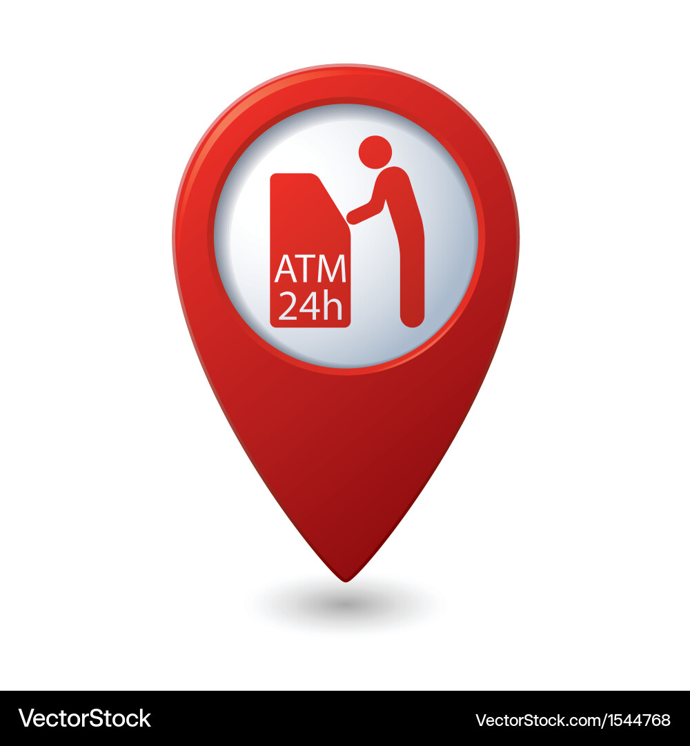 ATM Pointer - Red Cashpoint Icon vector image