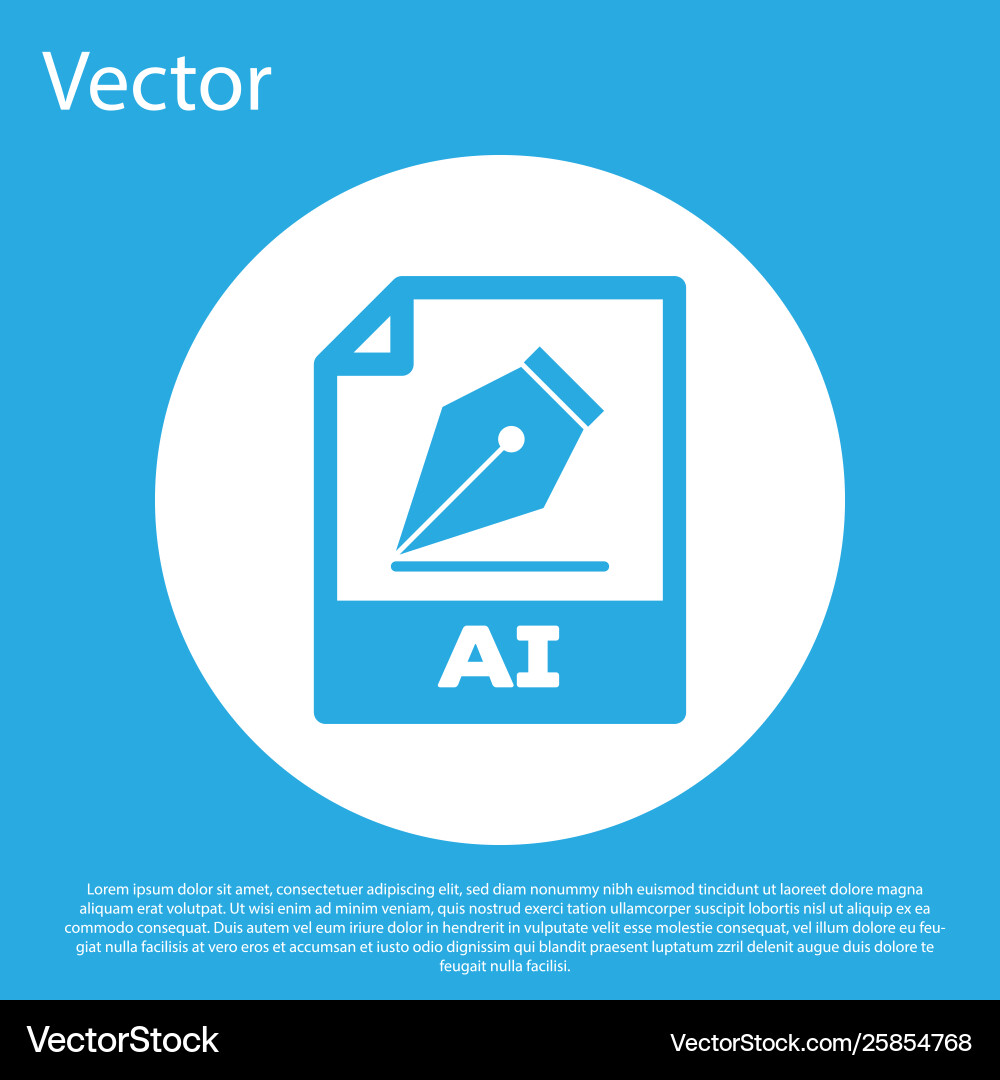 Blue ai file document icon download button Blue ai file document icon download button vector image