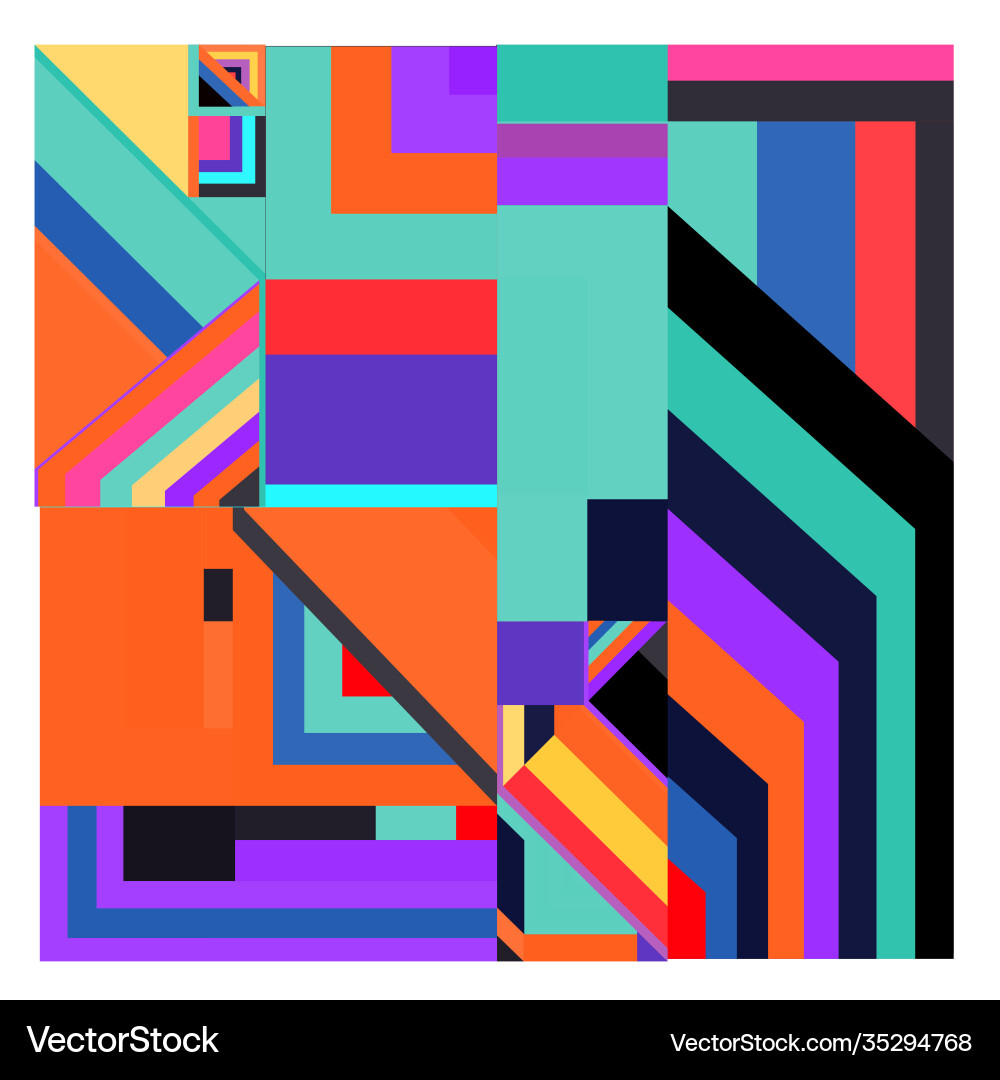 Colorful geometric and curve background pattern Vector Image
