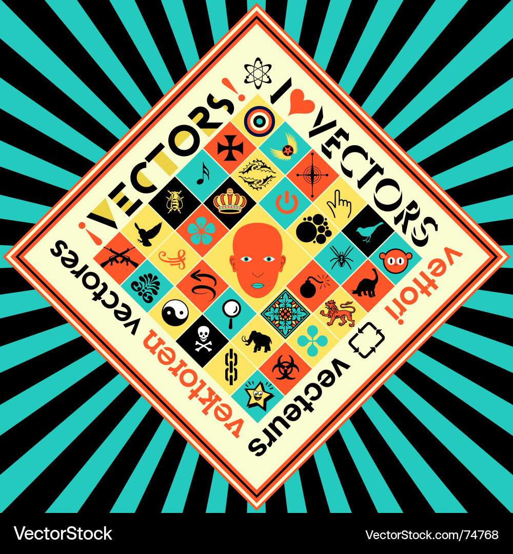 Colorful Symbolic Elements Vector Image