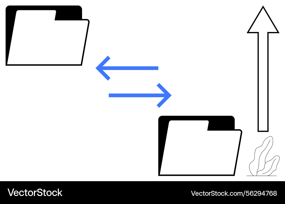 Data transfer between folders with progress Data transfer between folders with progress vector image