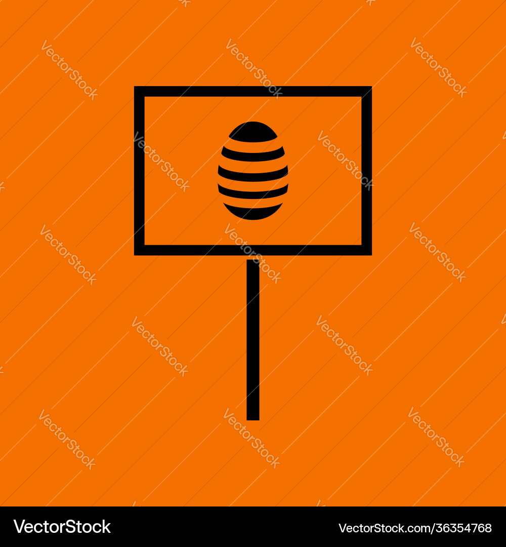 Easter pointer with egg icon Vector Image