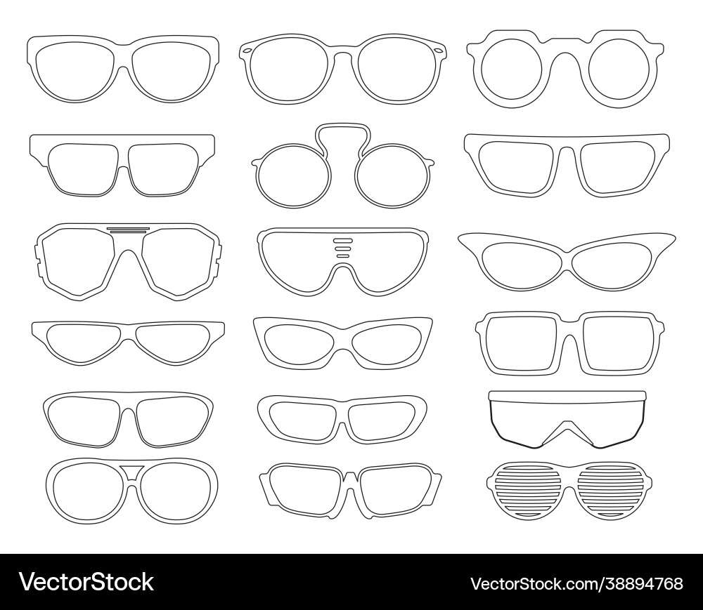 Eyeglasses set Royalty Free Vector Image - VectorStock