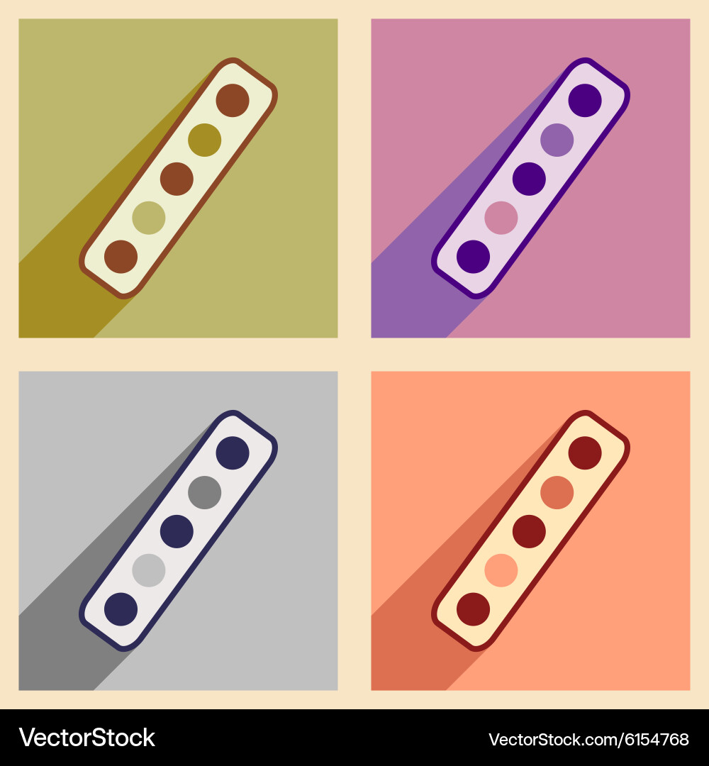 Flat with shadow concept and mobile application vector image