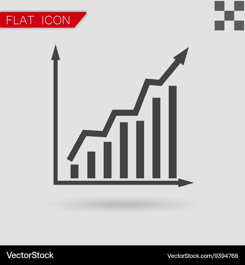 Graph icon ui flat style vector image