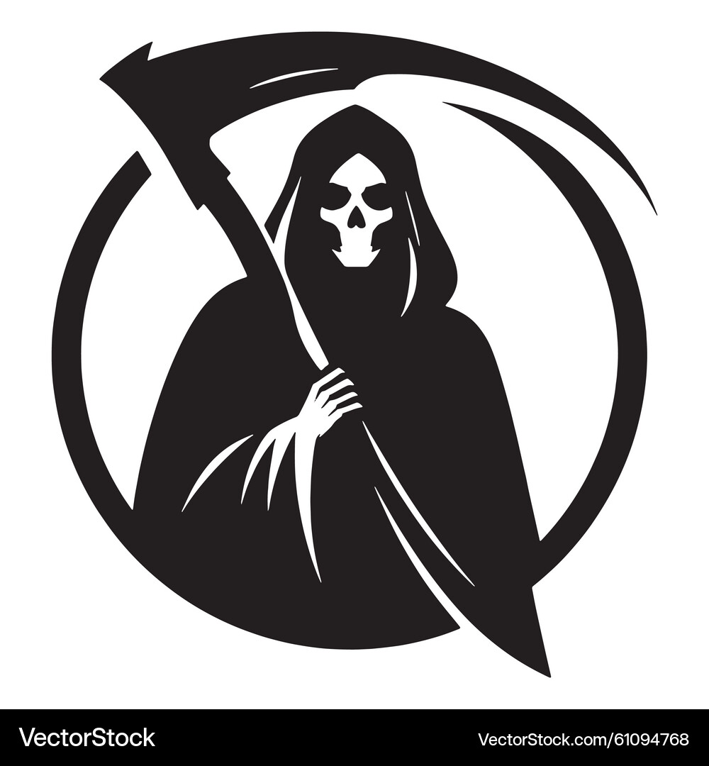 Grim Reaper Silhouette – Royalty-Free Vector | VectorStock, image size:1000x1080