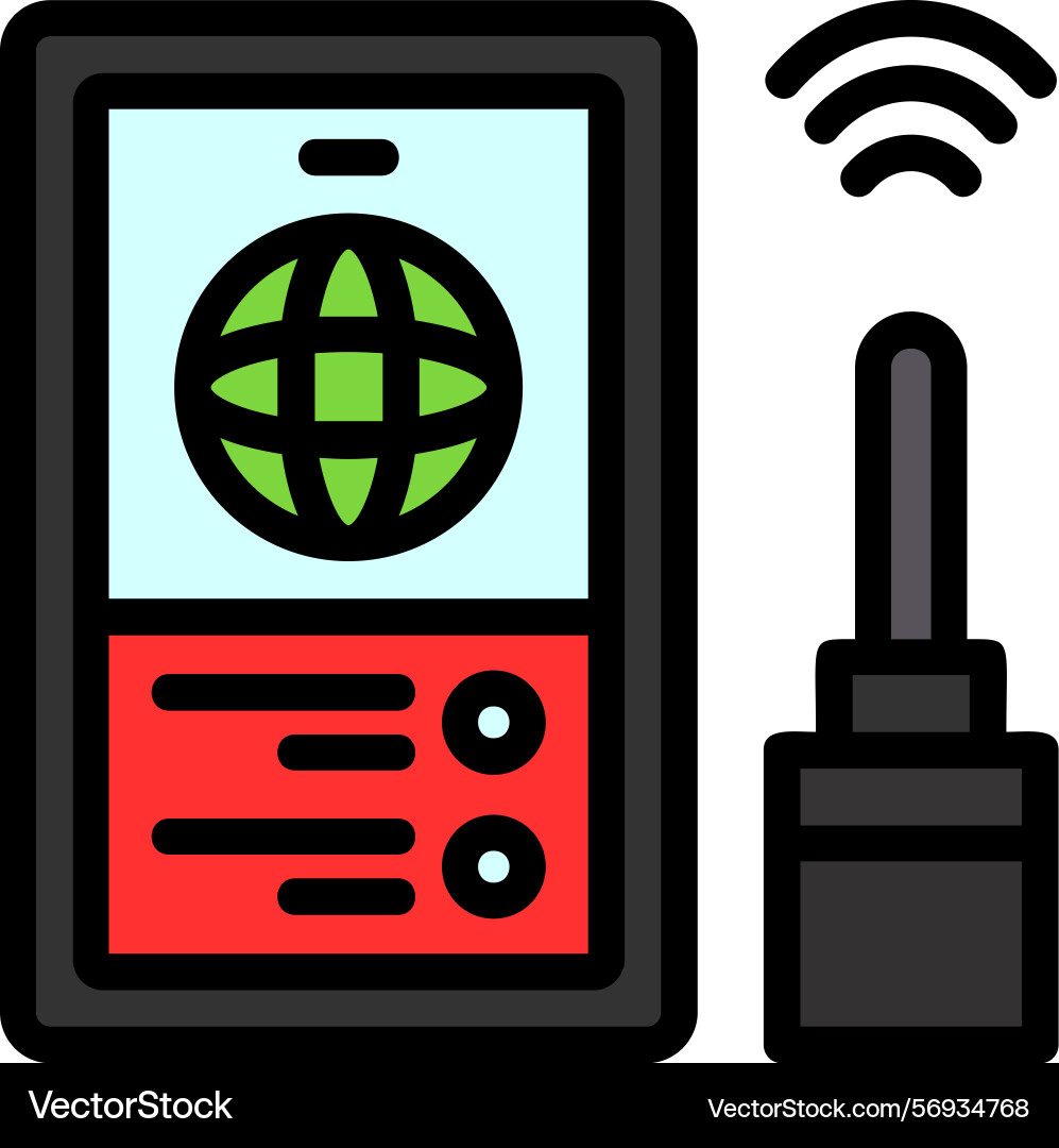 Internet signal line filled style icon design vector image
