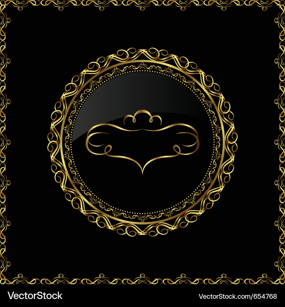 Luxus-Gold-Ornament mit Emblem Vektorbild