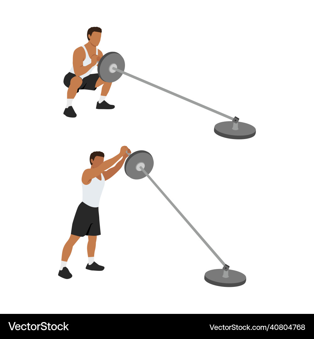 Man doing landmine t bar presses exercise Vector Image