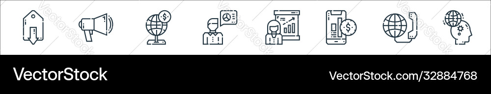 Marketing line icons linear set quality Marketing line icons linear set quality vector image