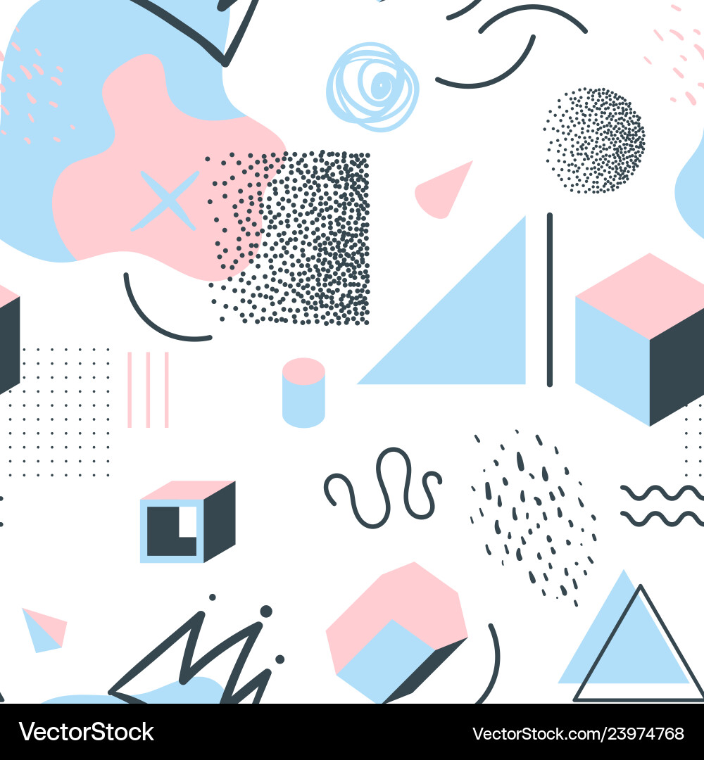 Memphis style seamless pattern Vector Image