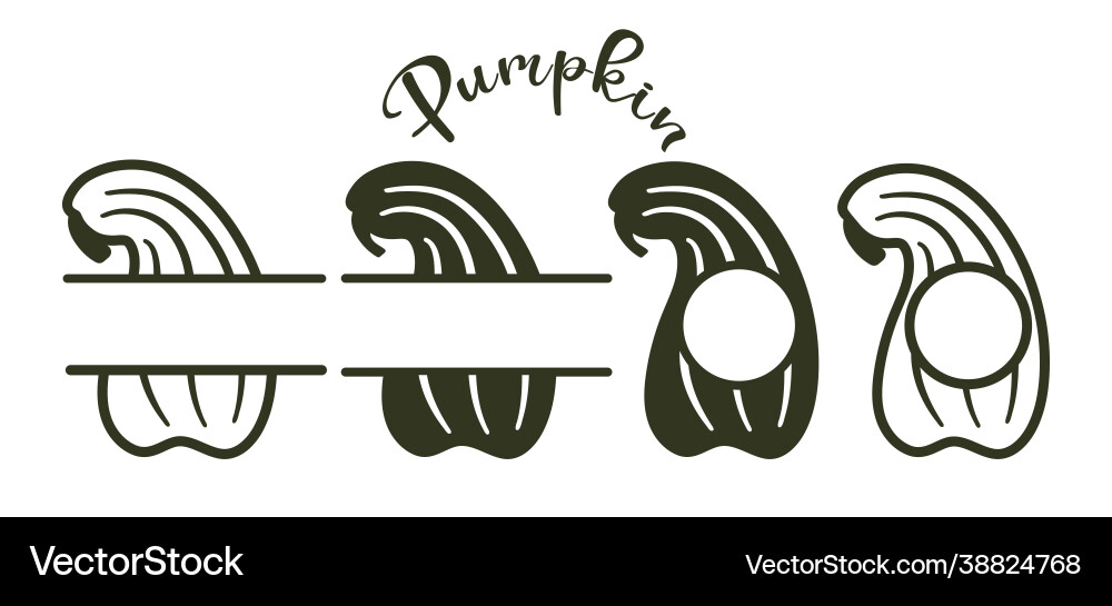 Monochrome pumpkins with a horizontal empty frame Monochrome pumpkins with a horizontal empty frame vector image